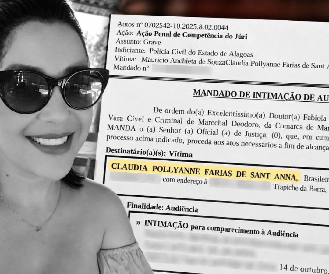 Justiça de Alagoas intima mulher morta para depor sobre o próprio assassinato